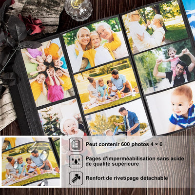 Lanpn Fotoalbum 10x15 1000, Traditionell Extra Grosses XXL Kunstleder Einstecken Einsteckalbum für H
