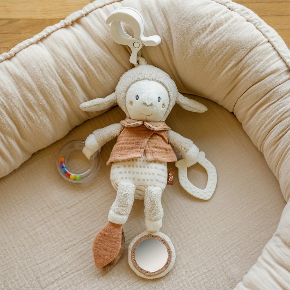 Fehn Hänge-Spielzeug/Activity-Spieltier zum Aufhängen - Schäfchen, Schäfchen