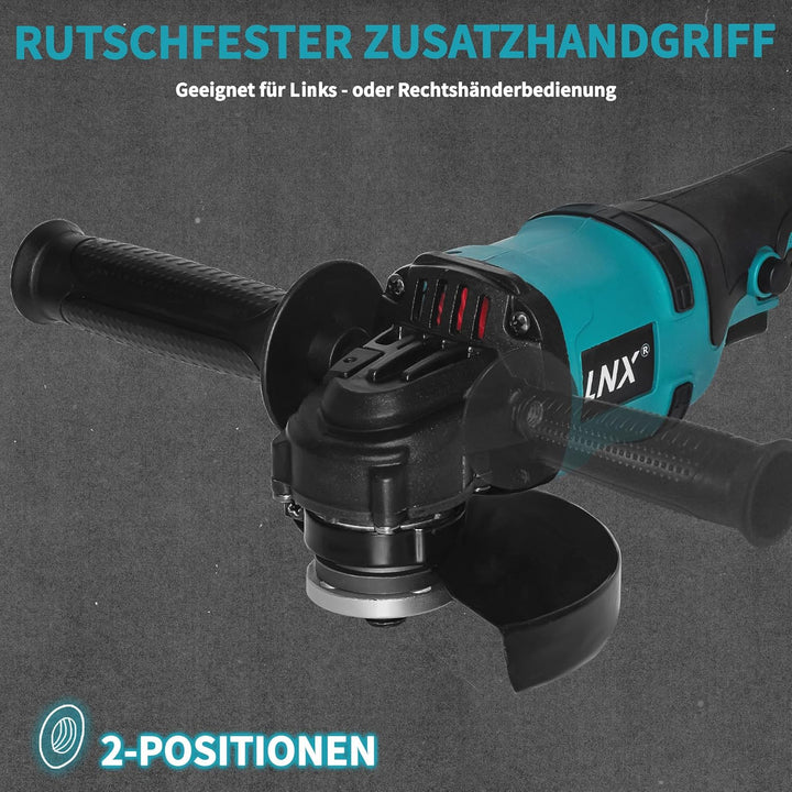 Akku-Winkelschleifer 125 mm, Akku Flex für Makita 18V Akku, 8500U/min, 3 Geschwindigkeiten, Akku-Sch
