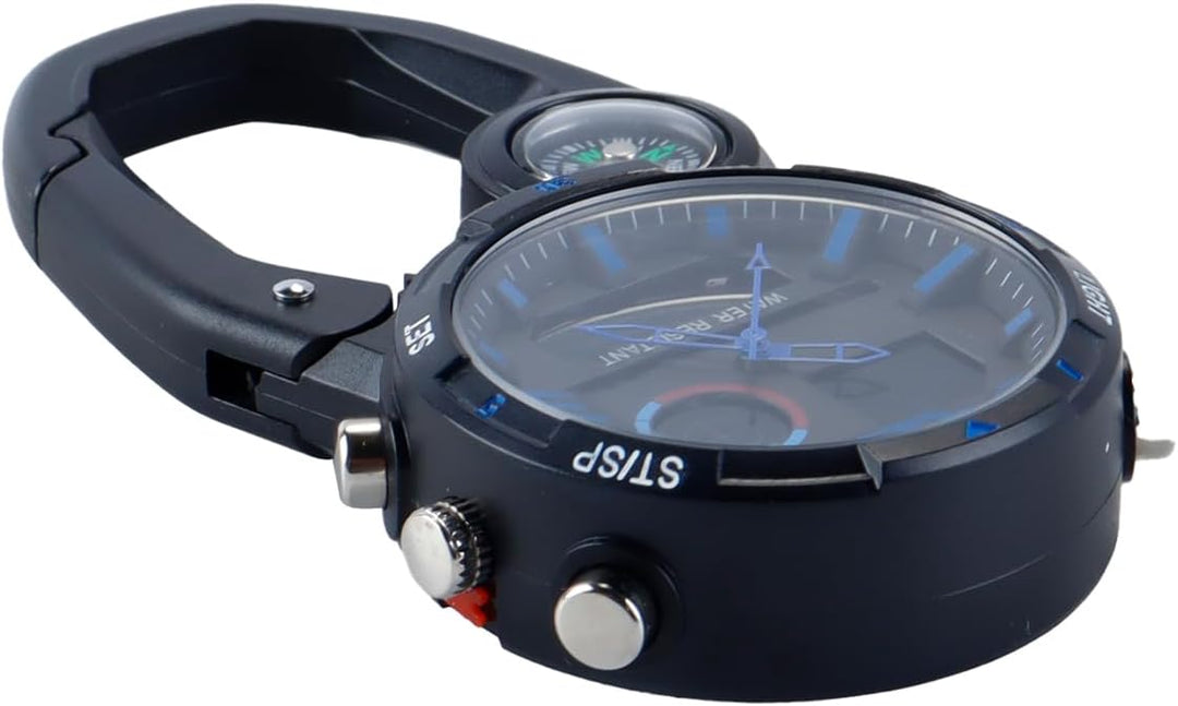 Outdoor-Kletteruhr mit Schnalle (rotes Zifferblatt) Clip-On-Uhr, geeignet für den Aussenbereich und