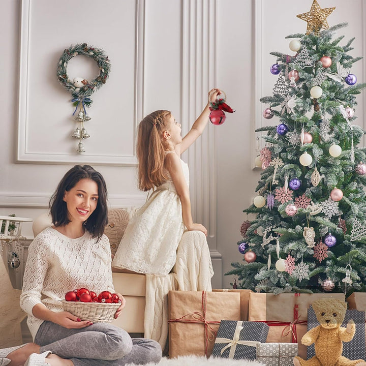 MAGICLULU Weihnachts-Glöckchen-Türhänger Grosse Tür-Hängeglocken Mit Tannenzapfen Beeren-Eisen-Stern