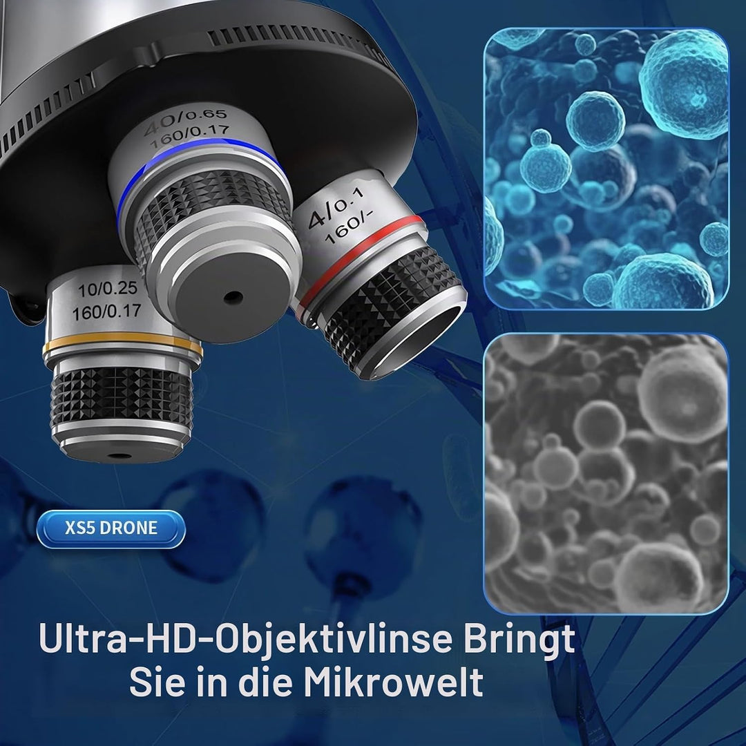 Mikroskop-biologisches pädagogisches Mikroskop für Studenten, mit Telefonclip, biologischer Probe un