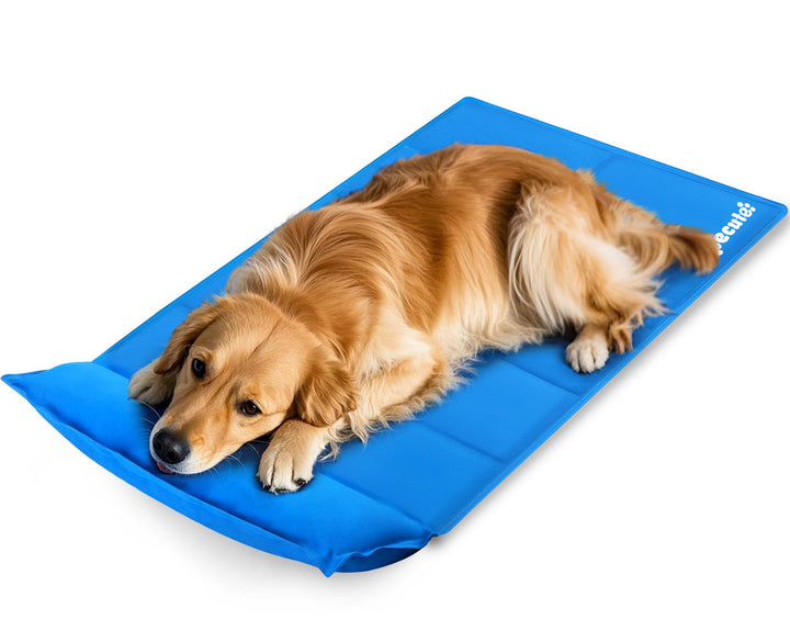 pecute Kühlmatte mit Kissen Hunde Katzen (120 * 75cm), Kuhlmatte für Hund und Katze mit Ungiftiges G