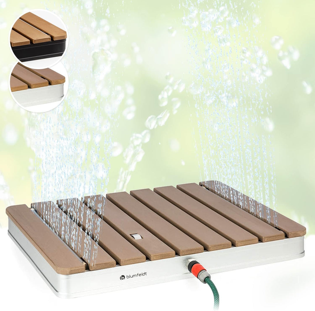 blumfeldt Sumatra Breeze SQ Gartendusche Aussendusche Bodendusche Saunadusche,70 x 55 cm,Fontänenhöh