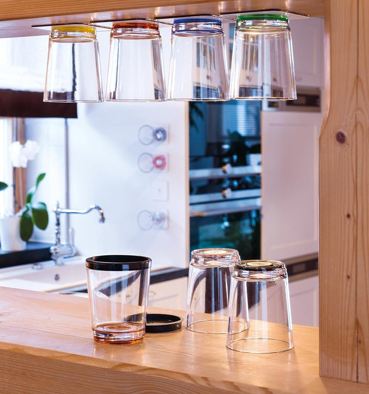 Silwy Magnetglas 250 ml mit Untersetzer 2er-Set transparent