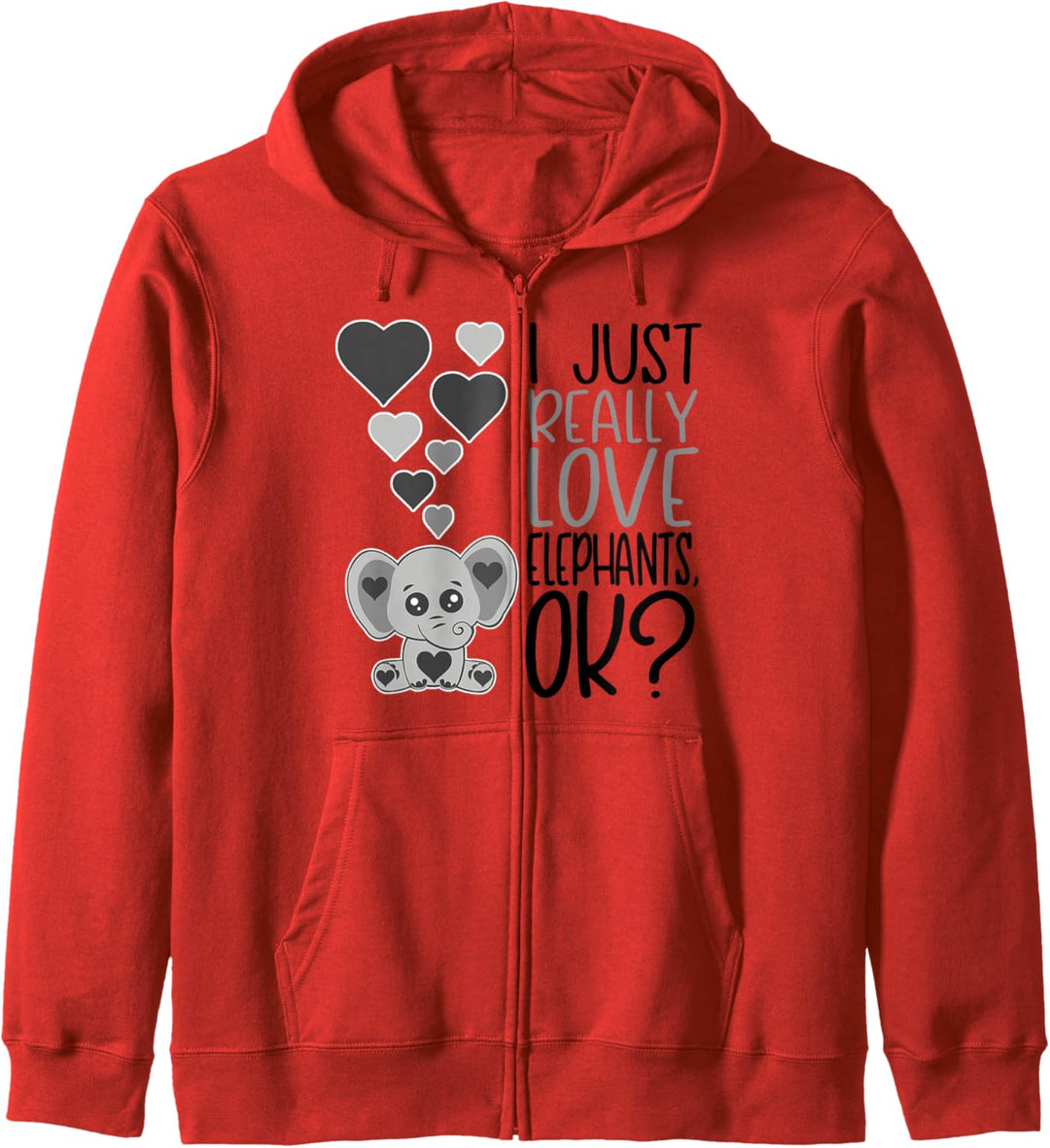I Love Elephants Cute Elephant Kapuzenjacke