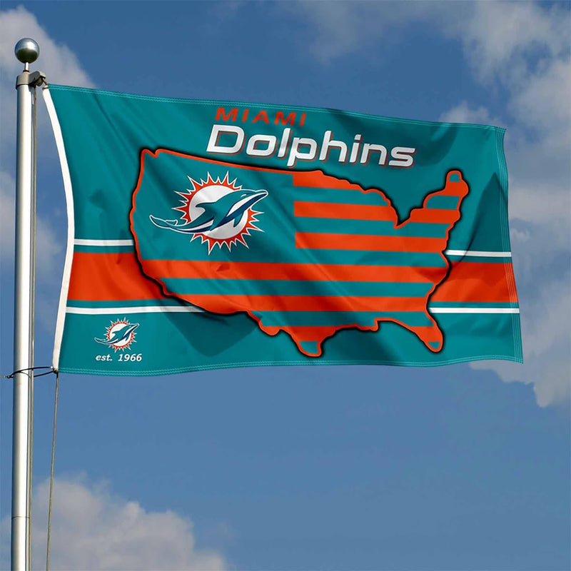 WinCraft Miami Dolphins Nation USA American Country 3x5 Flag