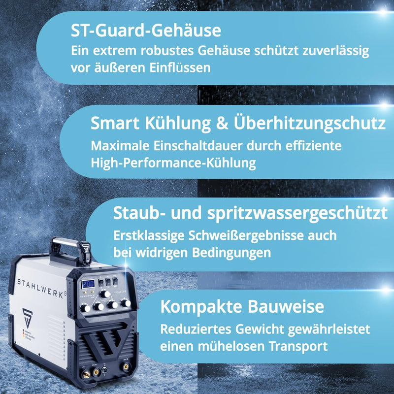 STAHLWERK AC/DC WIG 200 ST IGBT Kombi Schweissgerät mit 200 Ampere WIG MMA, Aluminium Schweissen, 7