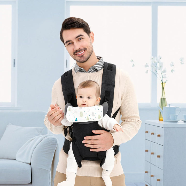 IULONEE Babytrage für Neugeborene Ergonomische Baby Carrier mit abnehmbarem Lätzchen Vorne nach hint