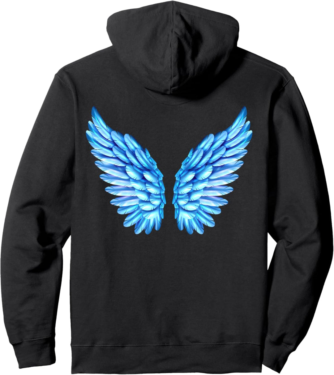 Engelsflügel auf der Rückseite Pullover Hoodie