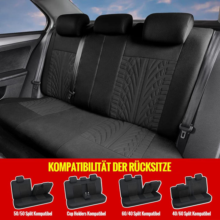 AUTOYOUTH Autositzbezüge Universal Fit Komplettset Autositzschoner Reifenschienen Autositzzubehör, S