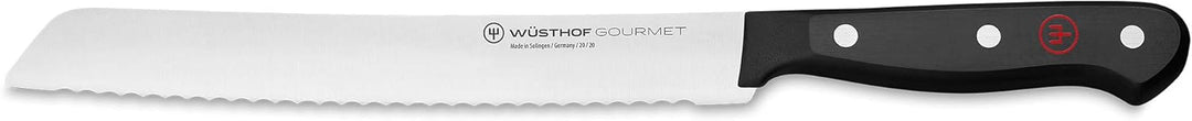 WÜSTHOF Gourmet Messerblock mit 5 Artikeln, 6cm, 10cm, 20cm,18cm, 23cm 4 Kochmesser, Wetzstahl, 4 Ko
