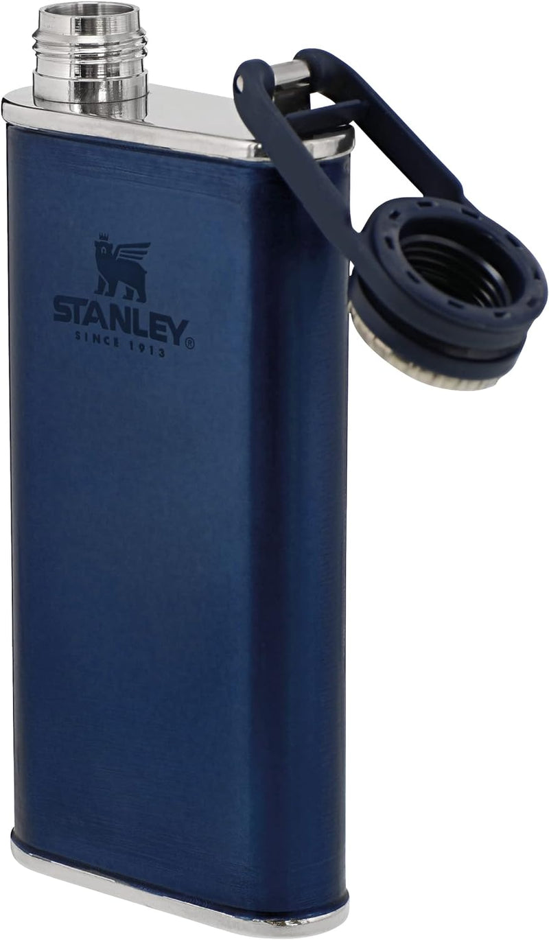 Stanley Classic Wide Mouth Flask 236 ml Nighfall mit Never-Lose Kappe - Edelstahl Flachmann mit Weit