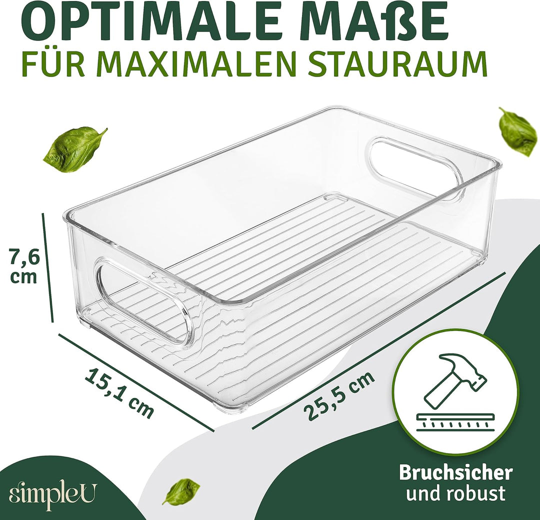 Kühlschrank Organizer 6er Set [mit 16 Aufkleber] Premium Küchen Organizer | Aufbewahrungsbox für Küh