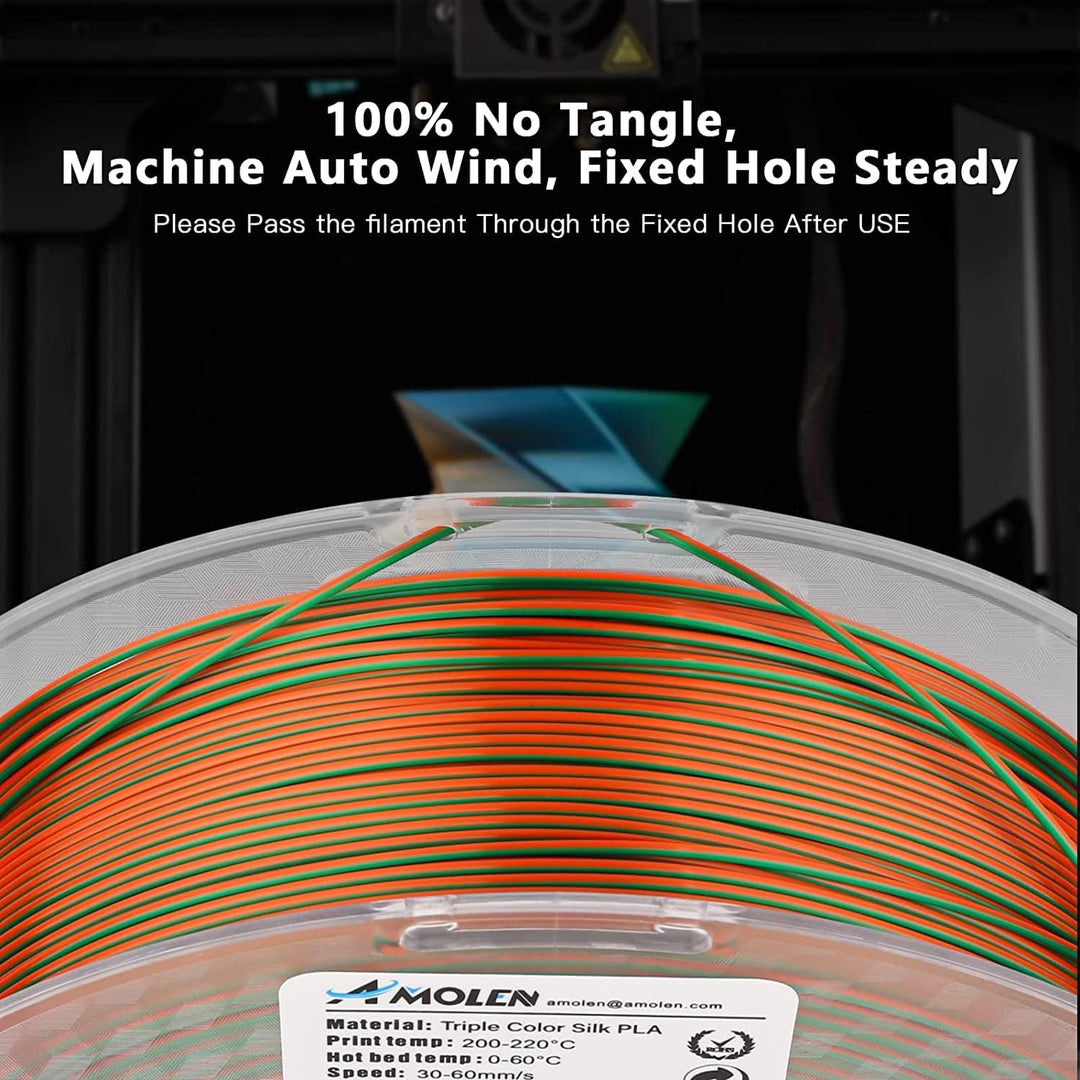 AMOLEN PLA 3D Drucker Filament, Multicolor Filament 1.75mm, Sauber Gewickeltes Filament, Kompatibel