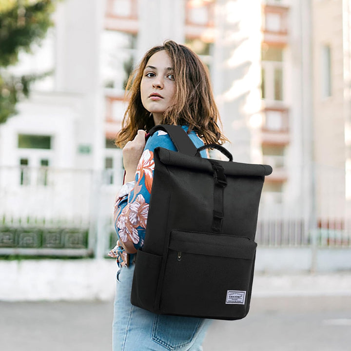 TANTOMI Rucksack Damen Herren, Rucksack Laptop Tasche 15,6 Zoll, Laptop Rucksack Damen Herren weit ö