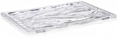 Kartell 01200B4 Dune Tablett, Plastik, Kristall, 46 x 32 x 2,5 cm Piccolo Cristallo, Piccolo Cristal