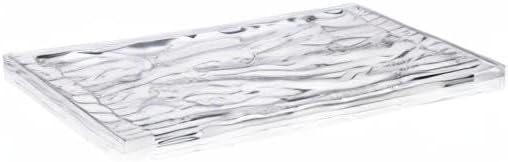 Kartell 01200B4 Dune Tablett, Plastik, Kristall, 46 x 32 x 2,5 cm Piccolo Cristallo, Piccolo Cristal