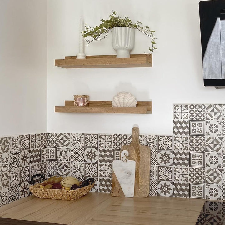 MOBILI FIVER, 2er-Set Bilderregale First, 60 cm, rustikale Eiche, Made In Italy 60 x 13 x 8 cm Rusti