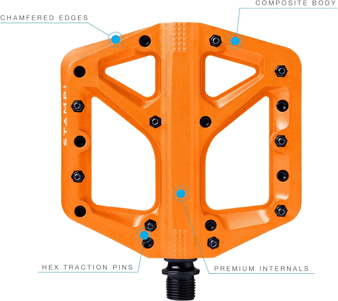 Crankbrothers Stamp Flat BMX/MTB Fahrradpedal – Plattform-Fahrradpedal, minimales Profil, Verstellba