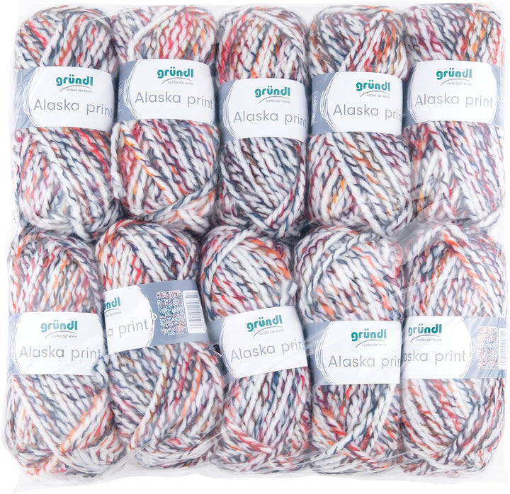 Gründl Alaska print (Strick- und Häkelgarn mit wollartigem Charakter aus 80 % Polyacryl und 20 % Wol