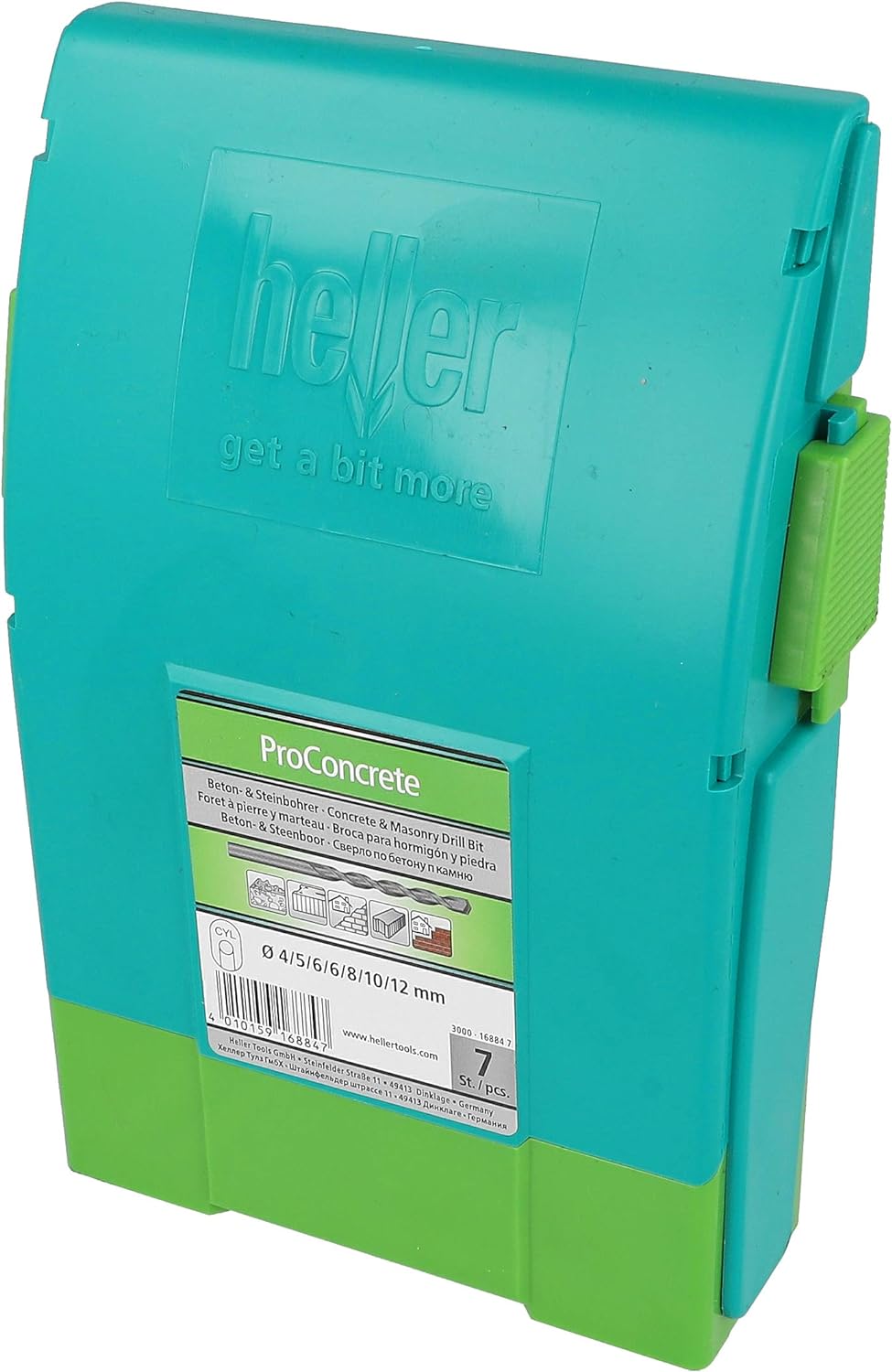 Heller Tools 3000 ProConcrete Beton- & Steinbohrer 1 V, Grau 7-tlg., 4/5/6/6/8/10/12 mm 7-tlg., Ø 4/