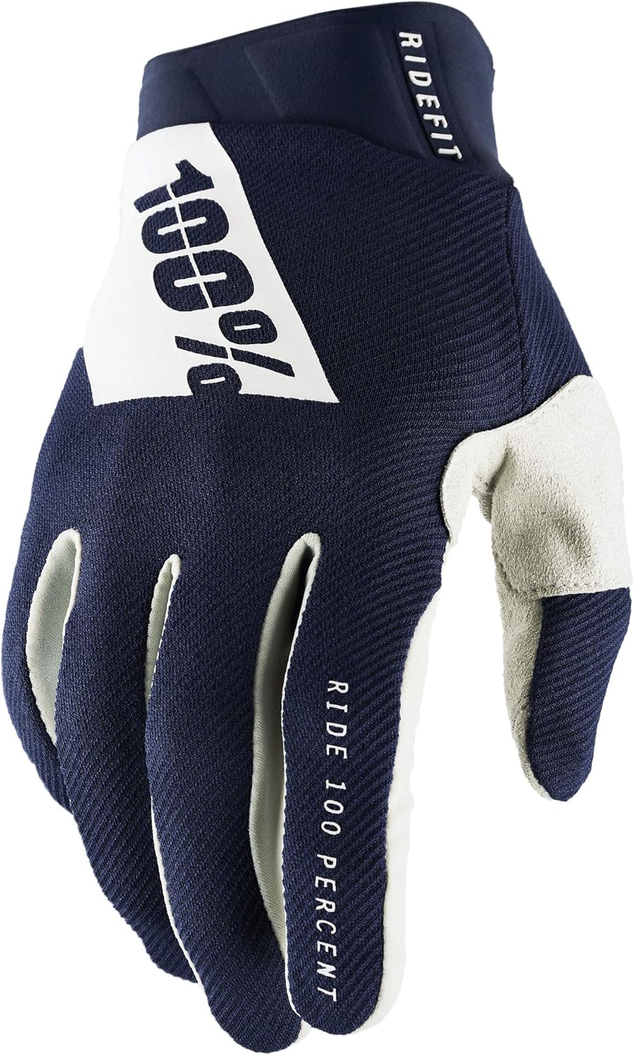 100% RIDEFIT Motocross Handschuhe - MX Dirt Bike & Powersport Reitausrüstung für Herren Blau Weiss L