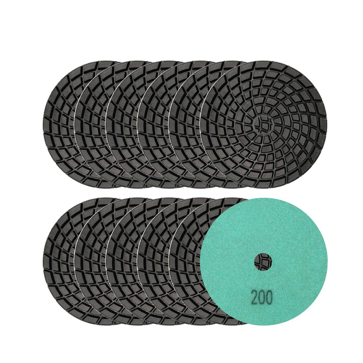 Diatool Diamant-Harz-Bond-Beton-Polierpads für Beton, 10 cm, 12 Stück Grit 200