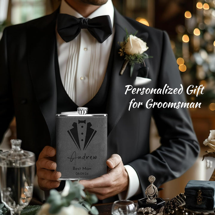 Flachmann Set mit Gravur der Berge, Flachmann Edelstahl 8oz/237ml Personalisiert für Geburtstagsgesc