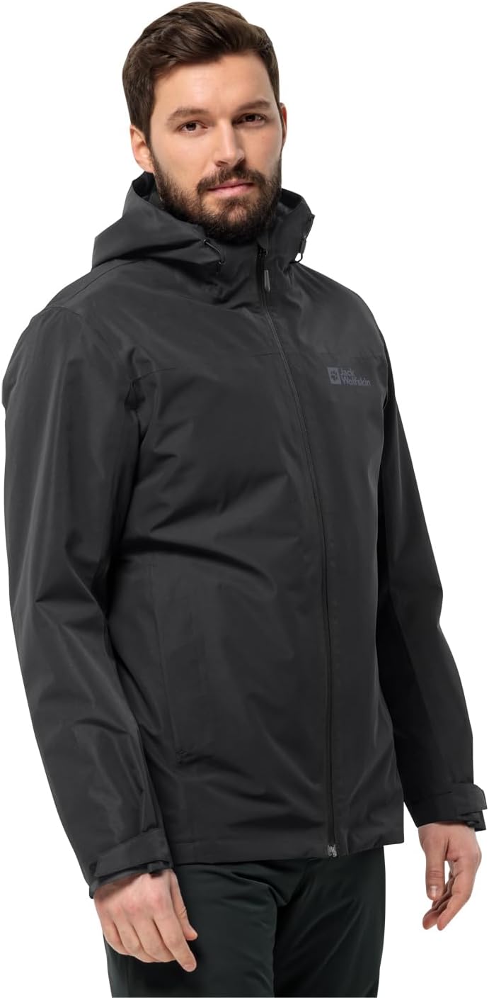 Jack Wolfskin Herren Taubenberg 3in1 Jacket Mantel (1er Pack) XL Schwarz, XL Schwarz
