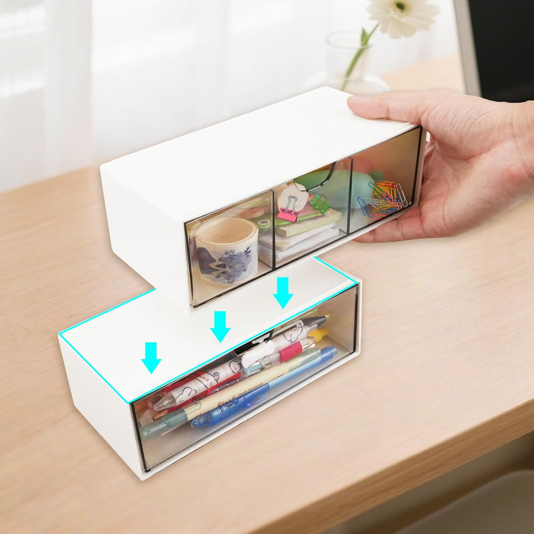 WRENYZK 4 Stück Make Up Kosmetik Organizer, Acryl Badezimmer Organizer Mini mit Schubladen, Multifun