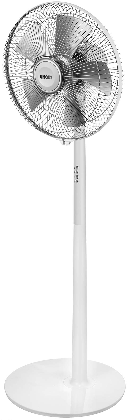Unold 86820 Silverline Standventilator White - Weiss, 50 W, 3-stufige Geschwindkeitsregelung, Oszill