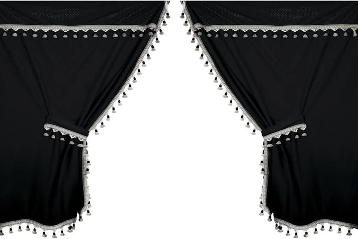 LAMPA 98633 Set Vorhänge Premiere für LKW Schwarz, Schwarz