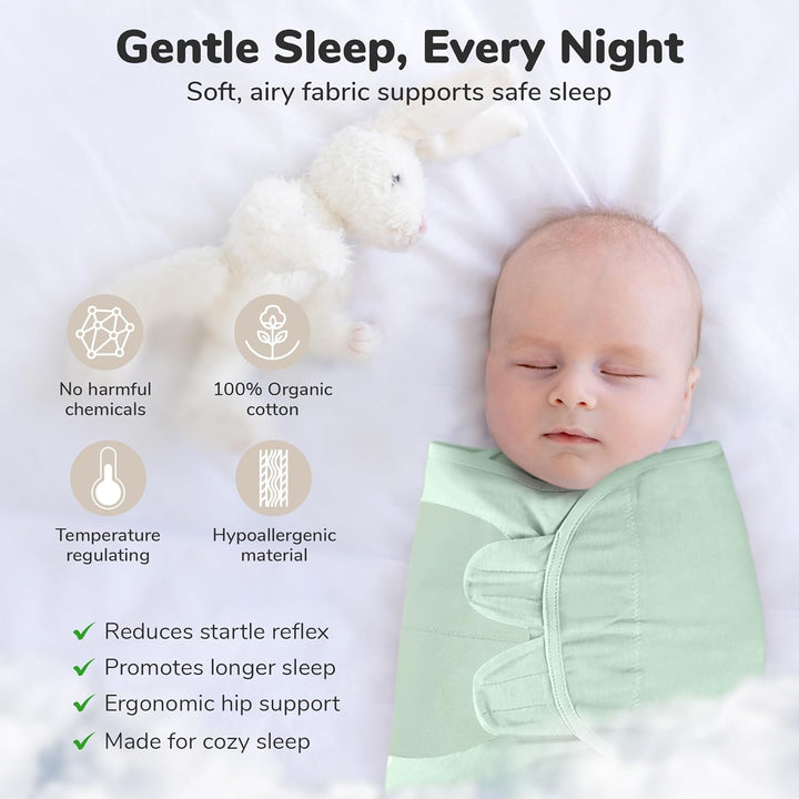 Mama Cheetah Baby Swaddle Blanket mit Zipper - 3er Pack für Neugeborene (0-3 Monate), Bio-Baumwolle,