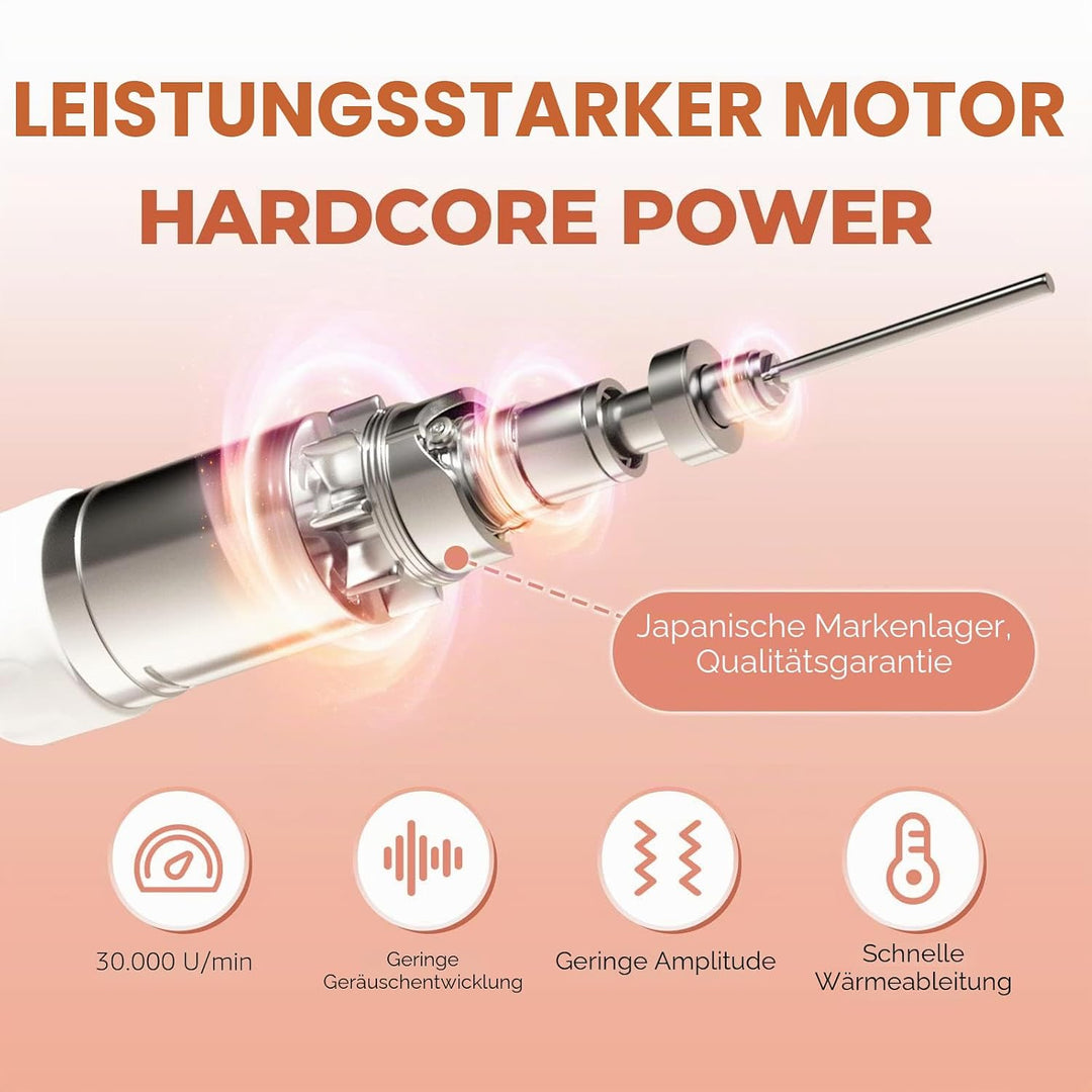 JCMASTER® Touch Nagelfräser 30.000 U/Min - Deutsche Marke - Elektrische Nagelfeile für Gelnägel Acry
