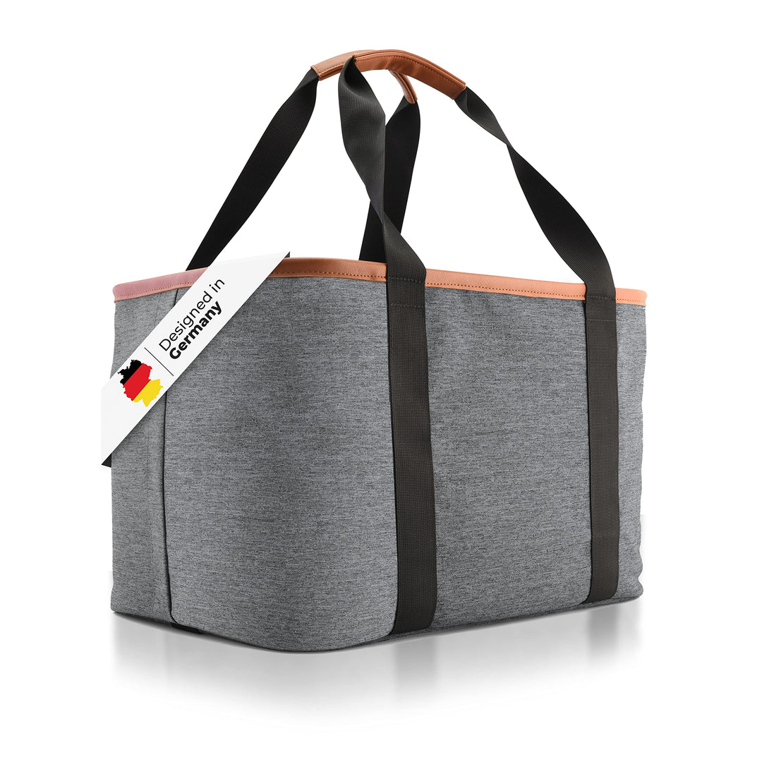 Selinchen® - Premium Einkaufskorb | Hochwertige Einkaufstasche faltbar und mit PU-Ledergriff | Ideal