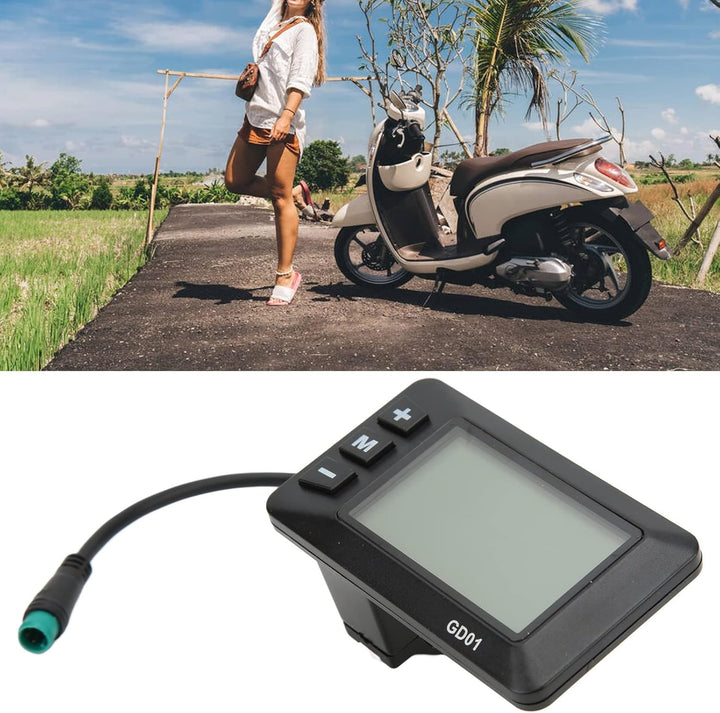 LCD Display, 36V 48V GD01 Anzeige mit wasserdichter 5-Pin Schnittstelle für 22.2mm Lenker