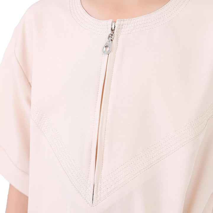 Gebetskleidung für Kinder Junge, Abaya Kinder Kurzarm Kaftan Islamische Arabische Kleidung Langer Is