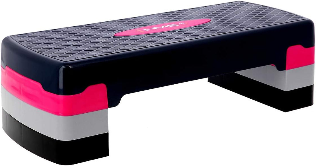 HMS Steppbrett Crossfit Fitness Stepper 3-Stufen Stepper Step-Bench - Rosa-grau - AS002