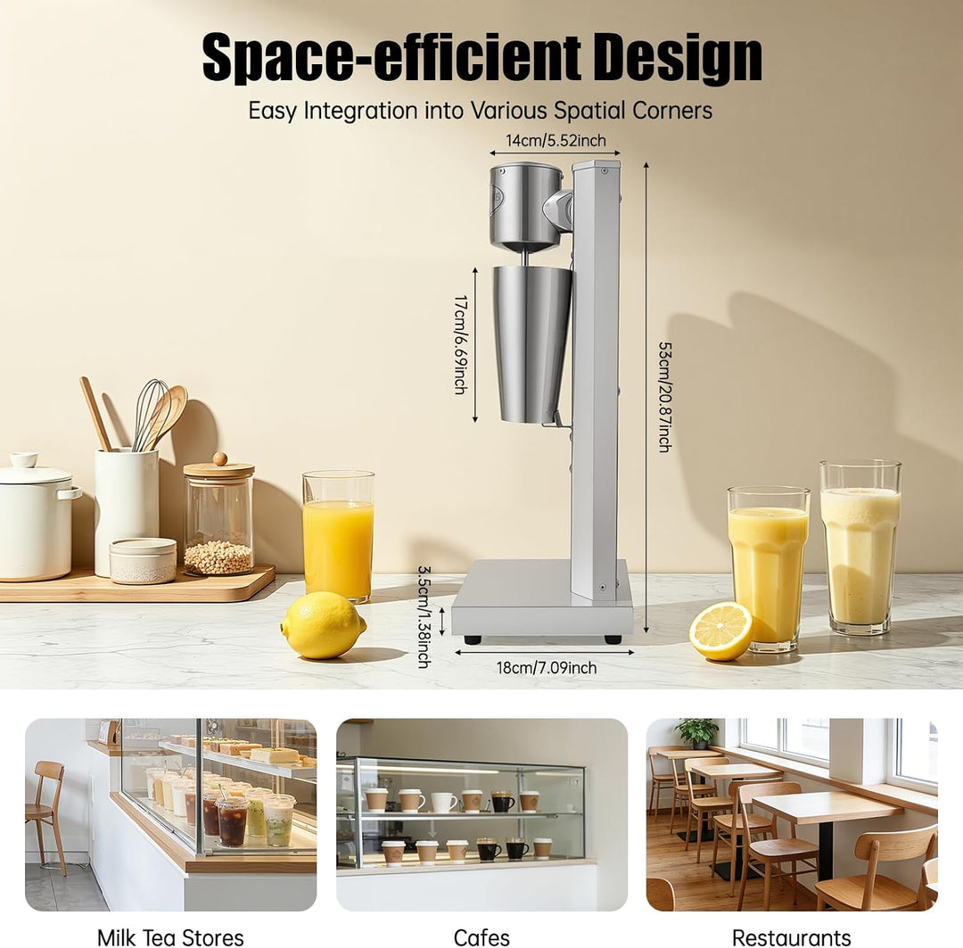 Standmixer, 650ML Elektrisch Milchshakemaschine Eiweissshaker Barmixer Cocktailshaker, Milch Einkopf