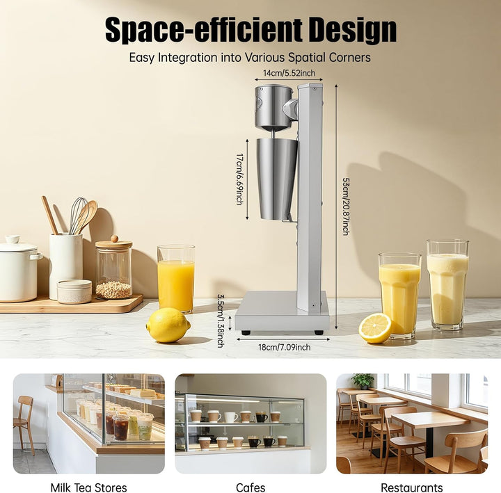 Standmixer, 650ML Elektrisch Milchshakemaschine Eiweissshaker Barmixer Cocktailshaker, Milch Einkopf