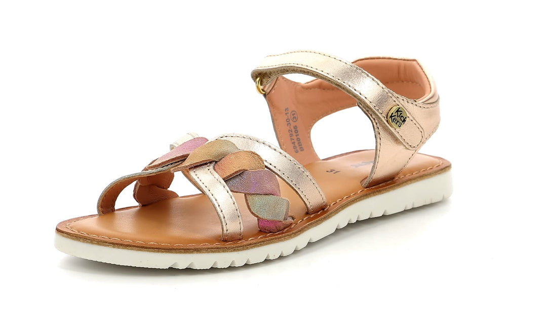 Kickers Mädchen Betty Sandale 24 EU Korallenrosa Metallisiert, 24 EU Korallenrosa Metallisiert