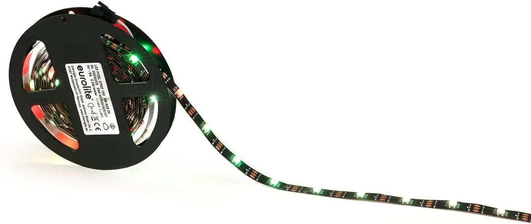 EUROLITE LED Pixel Strip 150 5m RGB 5V | Digitaler LED-Pixelstreifen mit RGB-LEDs für den Innenberei