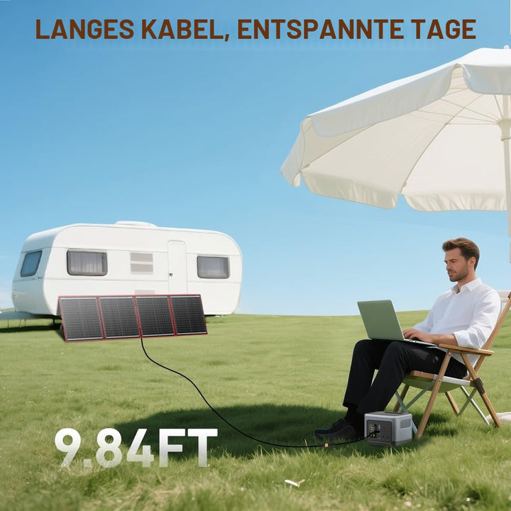 DOKIO Solarpanel Faltbar 160W Monokristalline Tragbare Solarmodul Camping Solaranlage Komplettset (S