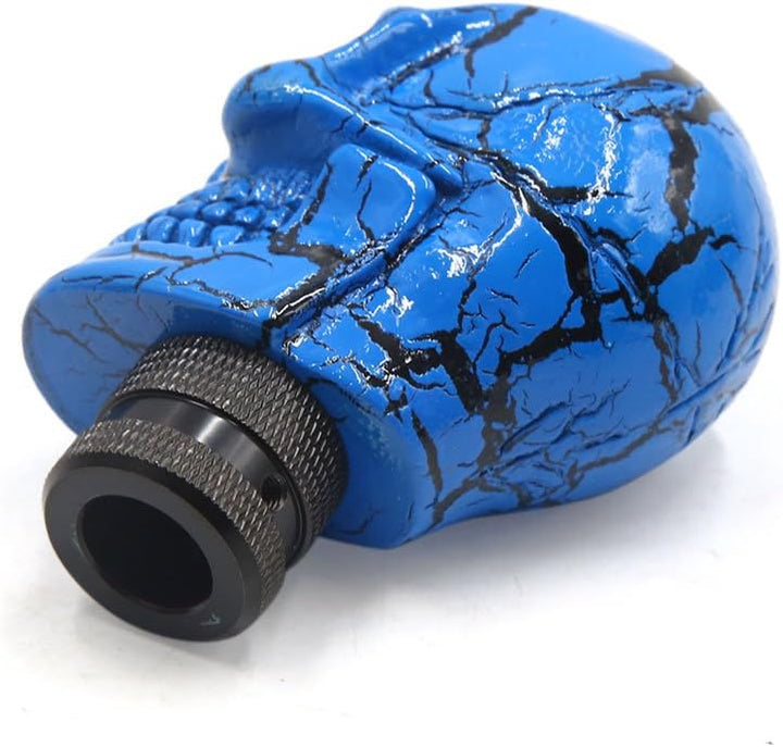 sourcing map Totenkopf-Stil Auto LKW manuell Schalthebel Schaltknauf Hebelschalter Blau