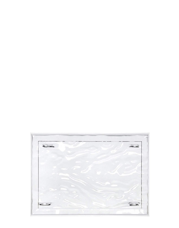 Kartell 01200B4 Dune Tablett, Plastik, Kristall, 46 x 32 x 2,5 cm Piccolo Cristallo, Piccolo Cristal