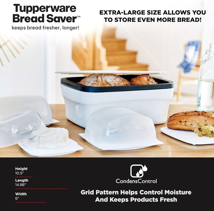 TUPPERWARE BrotMax 2 weiss schwarz Brotkasten Brotwächter Brot Max Kasten Brot&Co
