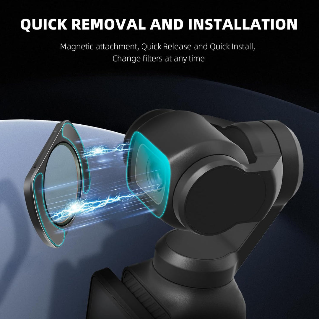 REYGEAK Magnetischer Filterset für DJI Osmo Pocket 3 ,Variabler ND Filter VND 2-512, 1-9 Stop Graufi
