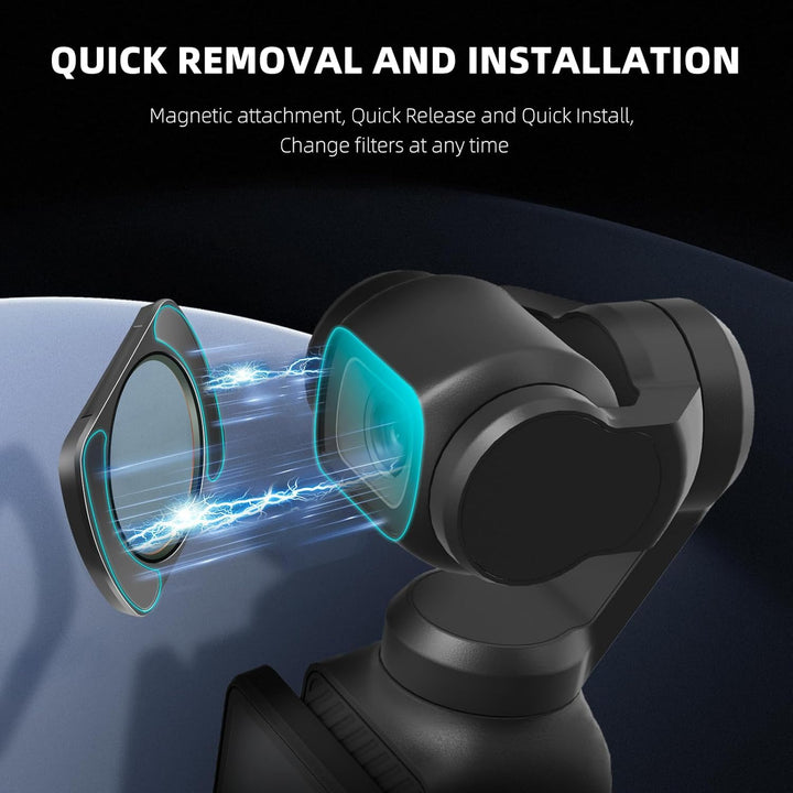 REYGEAK Magnetischer Filterset für DJI Osmo Pocket 3 ,Variabler ND Filter VND 2-512, 1-9 Stop Graufi