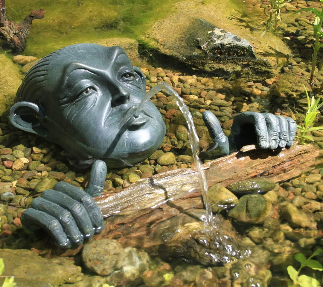 Aquascape Teich und Garten Brunnen Harz Messing Edelrost